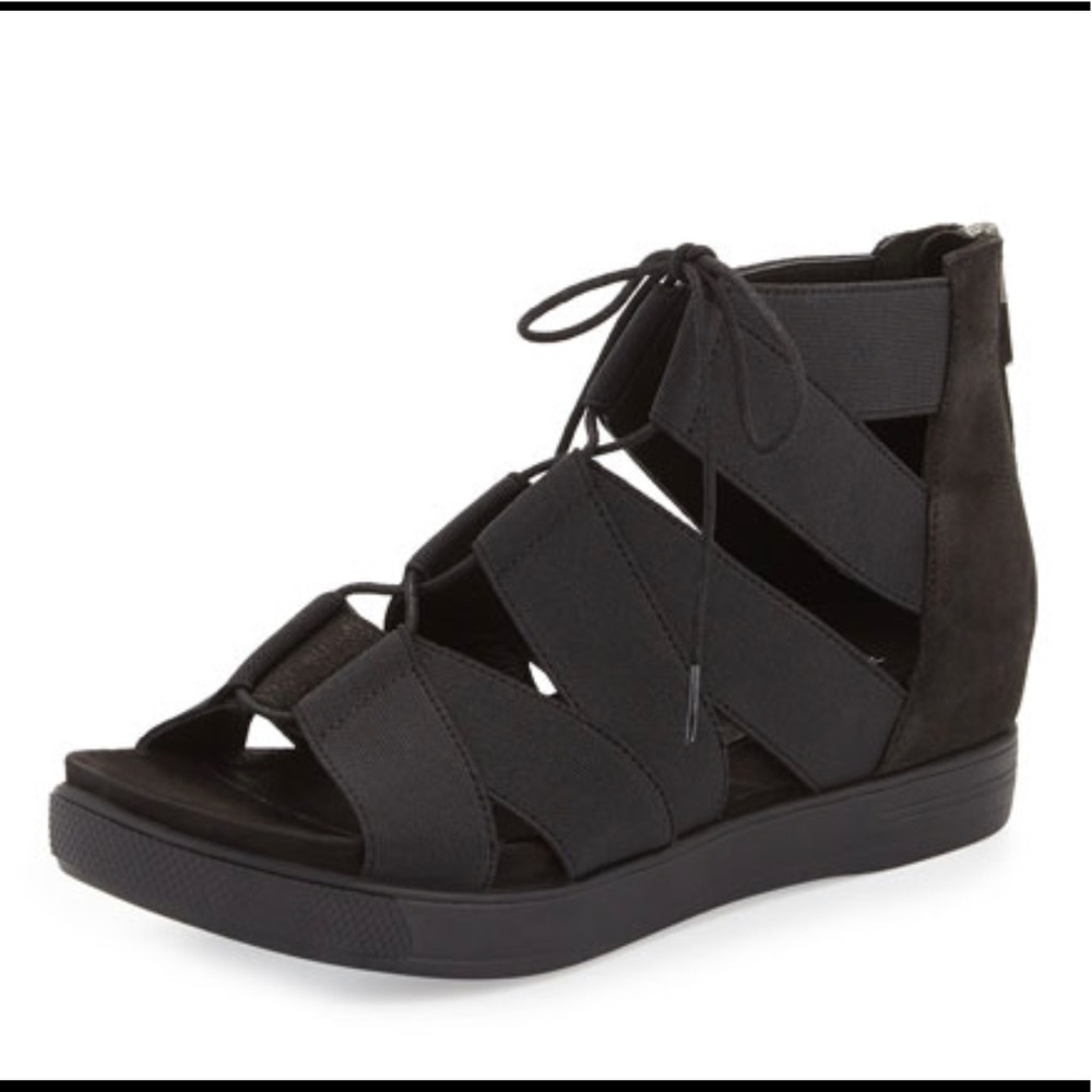 Eileen Fisher Link Lace-Up Sneaker Sandal Black